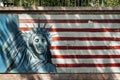 Anti american propaganda mural on tehran street iran