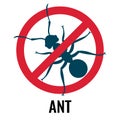 Anti-ant emblem with bug placed in circle vector illustration