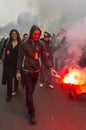 Anti-Austerity Protest, Paris Royalty Free Stock Photo