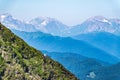 Anti-Avalanche Station and meteorological station at the top of a mountain range. Mountains in the summer Royalty Free Stock Photo