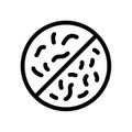 Anti bacteria no clean prohibition single isolated icon with outline style