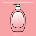 Anti-bacterial Foaming Hand Soap. Hand sanitizer. Alcohol-based hand rub. Rubbing alcohol. soap dispenser. Protection from germs s