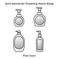 Anti-bacterial Foaming Hand Soap. Hand sanitizer. Alcohol-based hand rub. Rubbing alcohol. soap dispenser. Protection from germs s