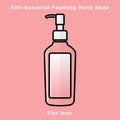 Anti-bacterial Foaming Hand Soap. Hand sanitizer. Alcohol-based hand rub. Rubbing alcohol. soap dispenser. Protection from germs s