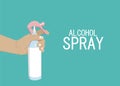 Anti-Bacterial Sanitizer Spray. Alcohol spray. Household Chemicals