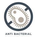 Anti-bacterial sign, anti-allergic material for orthopedic mattress, isolated icon Royalty Free Stock Photo