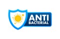 Anti bacterial and virus solution. 3d shield icon. White background Royalty Free Stock Photo