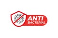 Anti bacterial and virus solution. shield icon. White background Royalty Free Stock Photo