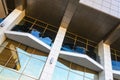 Anti-Bird Spikes on Facade Elements of Building Royalty Free Stock Photo