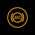 Anti braking abs button logo system. Lock braking system icon symbol illustration