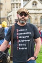 An anti Brexit demonstrator / protester in London on October 19 2019