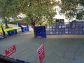 Anti-Brexit protest with anti-Brexit posters and flags.