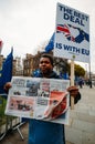 Anti-Brexit protesters outside Westminster in London, UK