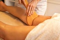 Anti-cellulite Madero Therapy massage done with specially designed wooden tool Royalty Free Stock Photo