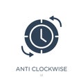 anti clockwise icon in trendy design style. anti clockwise icon isolated on white background. anti clockwise vector icon simple Royalty Free Stock Photo