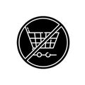 Anti consumerism black glyph icon