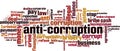 Anti-corruption word cloud Royalty Free Stock Photo
