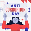 anti coruption day vector flat design Royalty Free Stock Photo