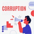 anti coruption day vector flat design Royalty Free Stock Photo