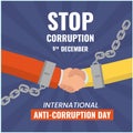 anti coruption day vector flat design Royalty Free Stock Photo