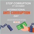 anti coruption day vector flat design Royalty Free Stock Photo