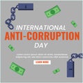 anti coruption day vector flat design Royalty Free Stock Photo