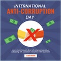 anti coruption day vector flat design Royalty Free Stock Photo