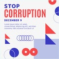 anti coruption day vector flat design Royalty Free Stock Photo