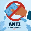 anti coruption day vector flat design Royalty Free Stock Photo