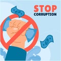anti coruption day vector flat design Royalty Free Stock Photo