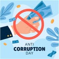anti coruption day vector flat design Royalty Free Stock Photo