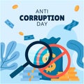 anti coruption day vector flat design Royalty Free Stock Photo