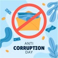 anti coruption day vector flat design Royalty Free Stock Photo
