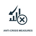 Anti-Crisis Measures icon. Monochrome sign from crisis collection. Creative Anti-Crisis Measures icon illustration for Royalty Free Stock Photo