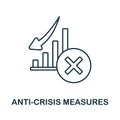 Anti-Crisis Measures icon. Line element from crisis collection. Linear Anti-Crisis Measures icon sign for web design Royalty Free Stock Photo