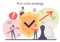 Anti crisis strategy concept. Idea of risk control and safety