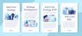 Anti crisis strategy mobile application banner set. Business planning