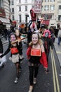 Anti-Cuts Protest in London Royalty Free Stock Photo