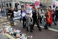 Anti-Cuts Protest in London Royalty Free Stock Photo