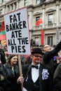 Anti-Cuts Protester in London Royalty Free Stock Photo