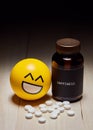 Anti depressant drug use and happiness Royalty Free Stock Photo