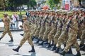 Anti-diversion squad of the Ukrainian army at the military parade in Kyiv, Ukraine