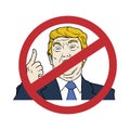 Anti Donald Trump Flat Design Vector Illustration