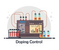 Anti-doping laboratory for blood, urine tests, medical equipment for analysis and doping control with probe A and B Royalty Free Stock Photo