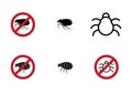 Anti flea icon set on white background