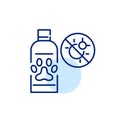 Anti flea pet shampoo. Pixel perfect, editable stroke line icon