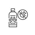 Anti flea pet shampoo. Pixel perfect, editable stroke icon