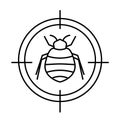 Anti flea sign. Bugs-repellent pictogram, icon. Vector illustration