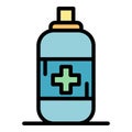 Anti flea spray icon color outline vector