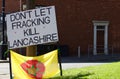 Anti-Fracking in Lancashire Sign Royalty Free Stock Photo